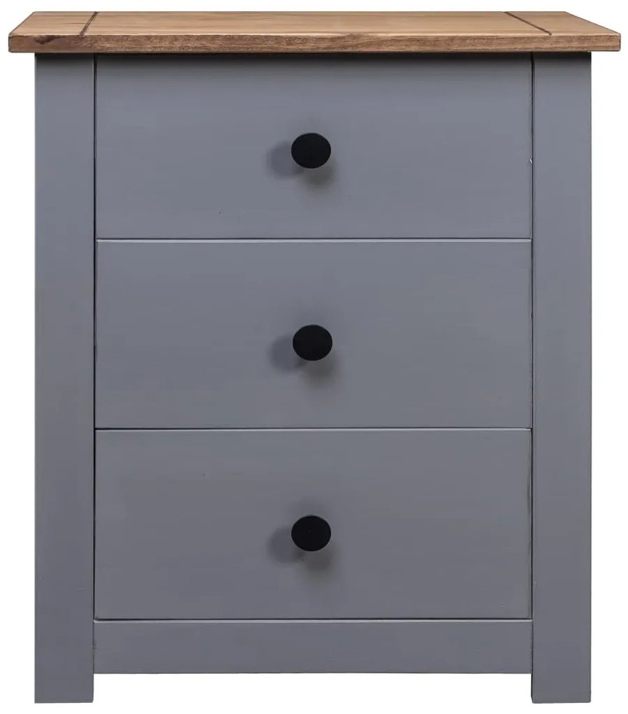 Mesa de cabeceira 46x40x57 cm madeira de pinho panama cinzento