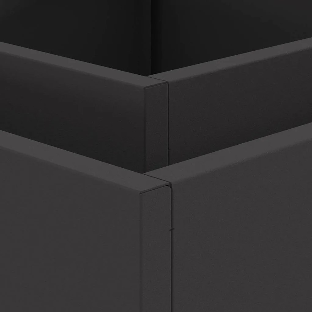 Fogueira Quadrada vidaXL Preta 60x60x30 cm em Aço