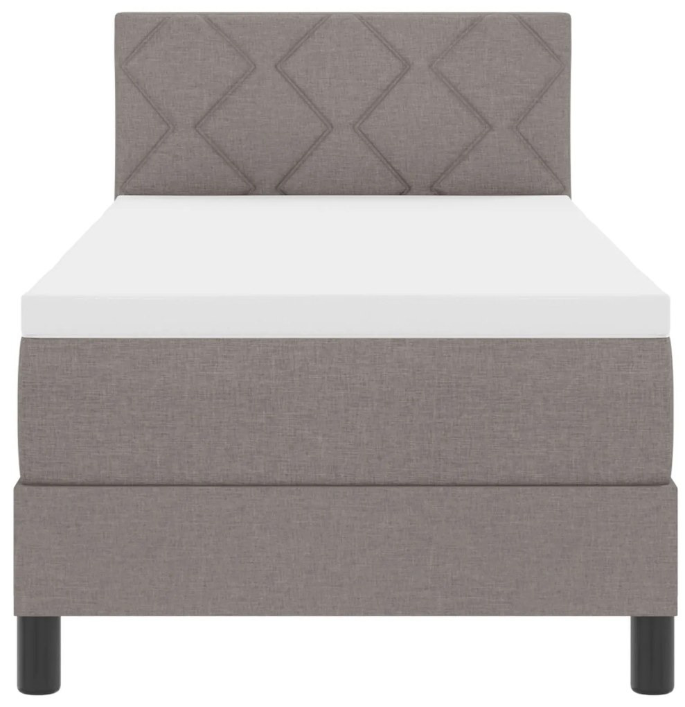 Cama Box com Colchão & LED Taupe 80x200 cm Tecido