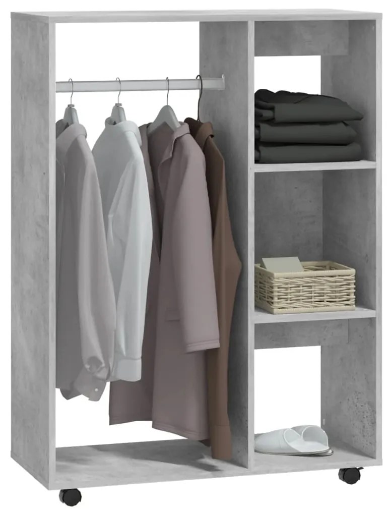 Roupeiro 80x40x110 cm derivados de madeira cinzento cimento
