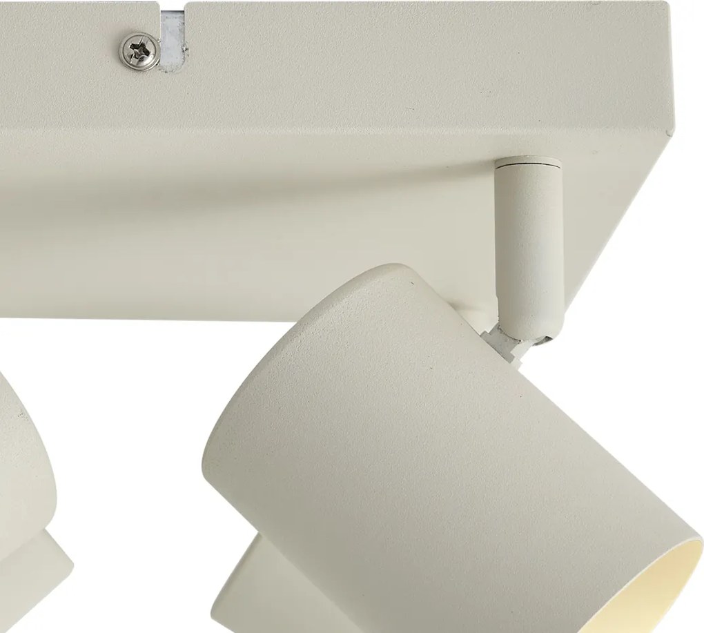 Foco de teto moderno bege 4 luzes ajustável - Jeana