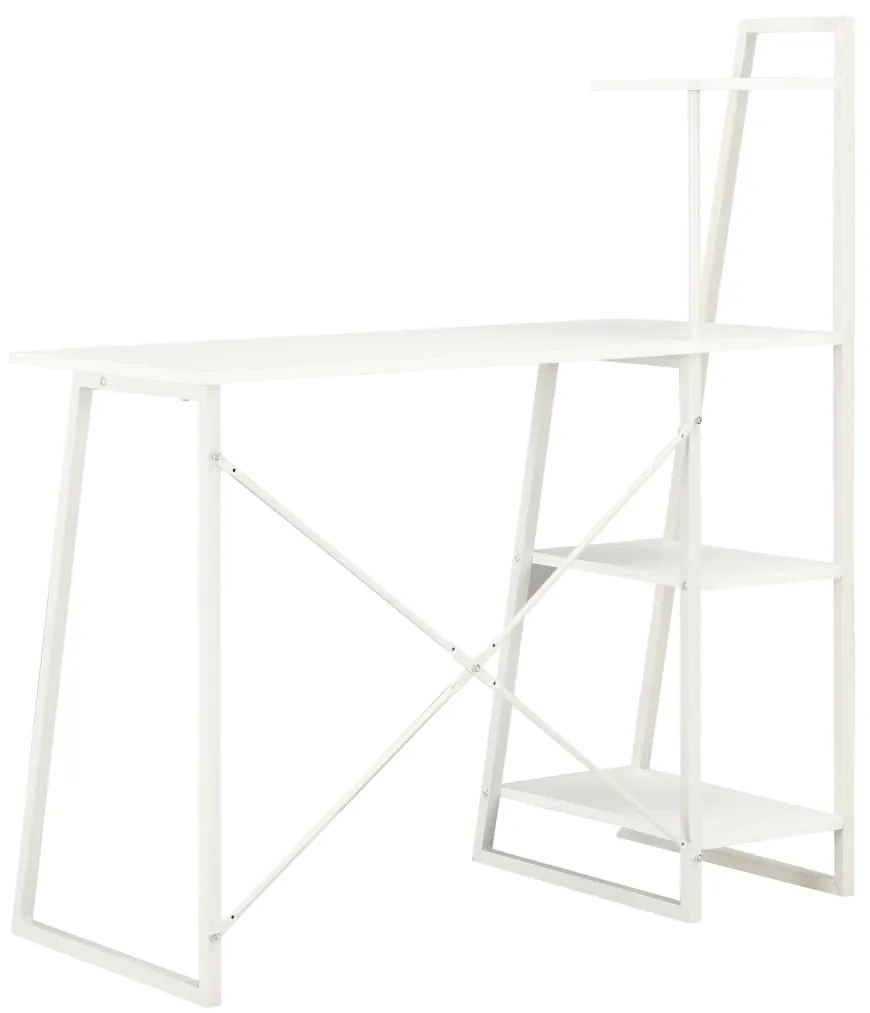 Secretária com unidade de prateleiras 102x50x117 cm branco