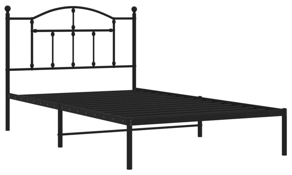 Estrutura de cama com cabeceira 107x203 cm metal preto