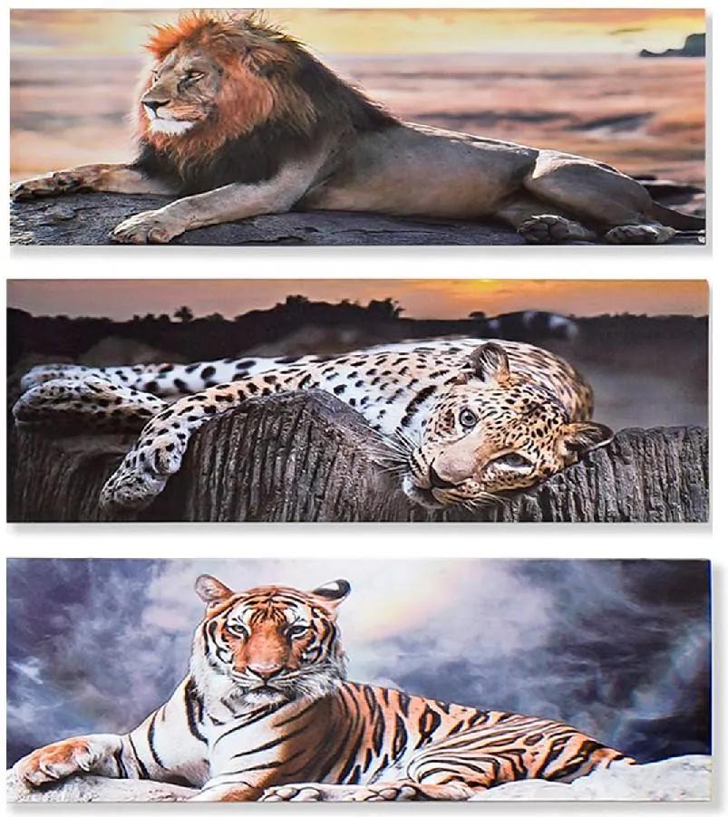 Pintura DKD Home Decor animais Colonial 90 x 1.8 x 30 cm (3 pcs)