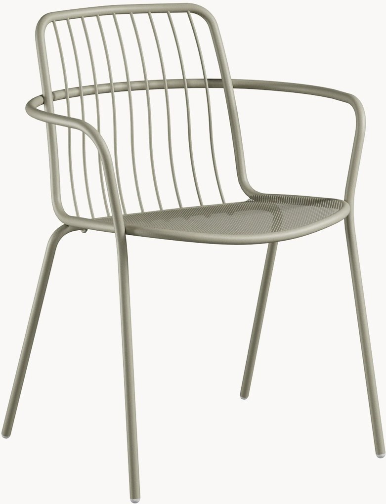 Cadeiras de jardim empilháveis com braços Alisea, conjunto de 2