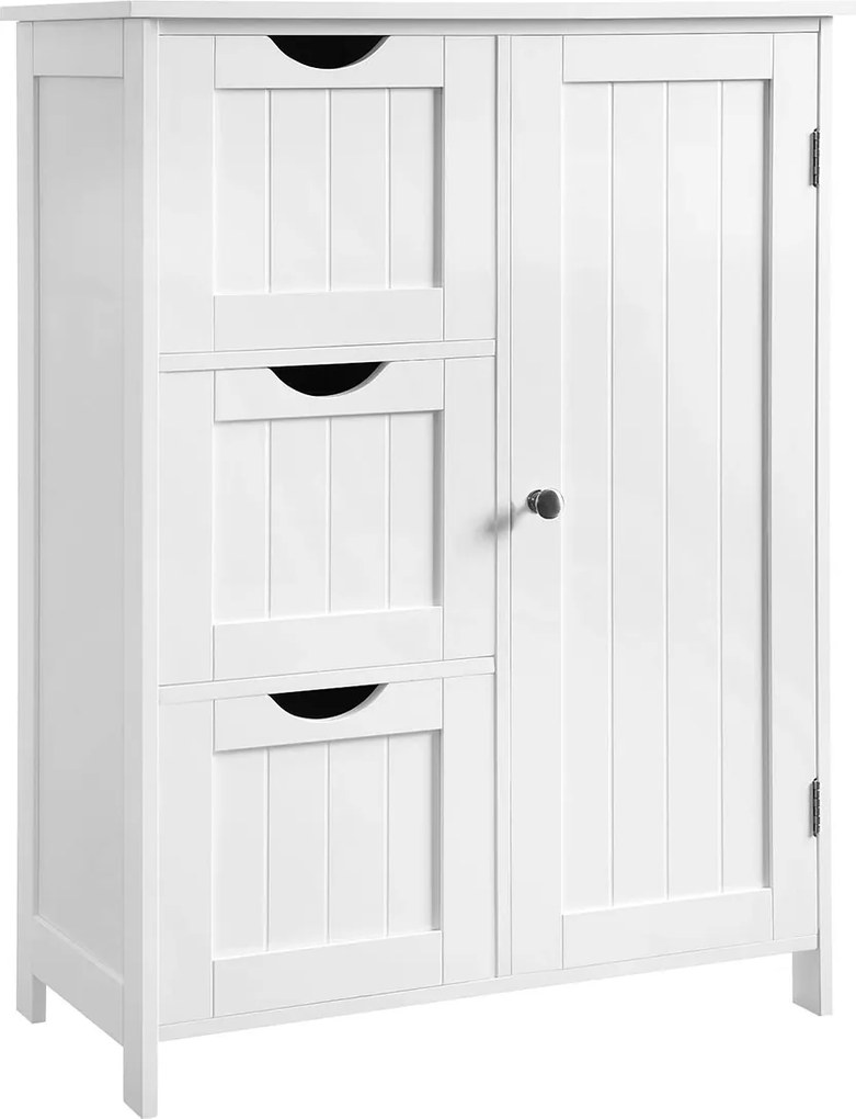 Armario arrumação sala, casa de banho com 3 gavetas grandes 60 x 30 x 81 cm Branco