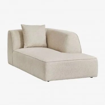 Módulo Chaise Longue Direito Para Sofá Modular Estofado Cardea Bouclé Creme Bege - Sklum