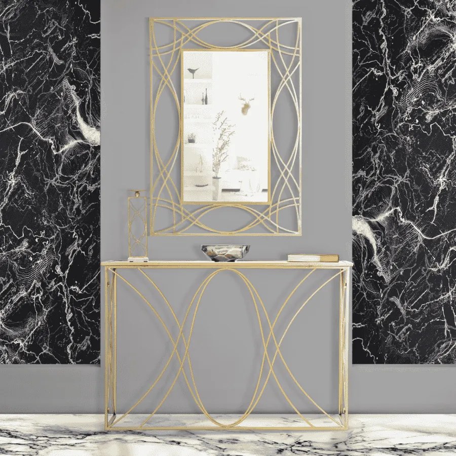 MESA CONSOLA EXY 120X40X80 CM DOURADO