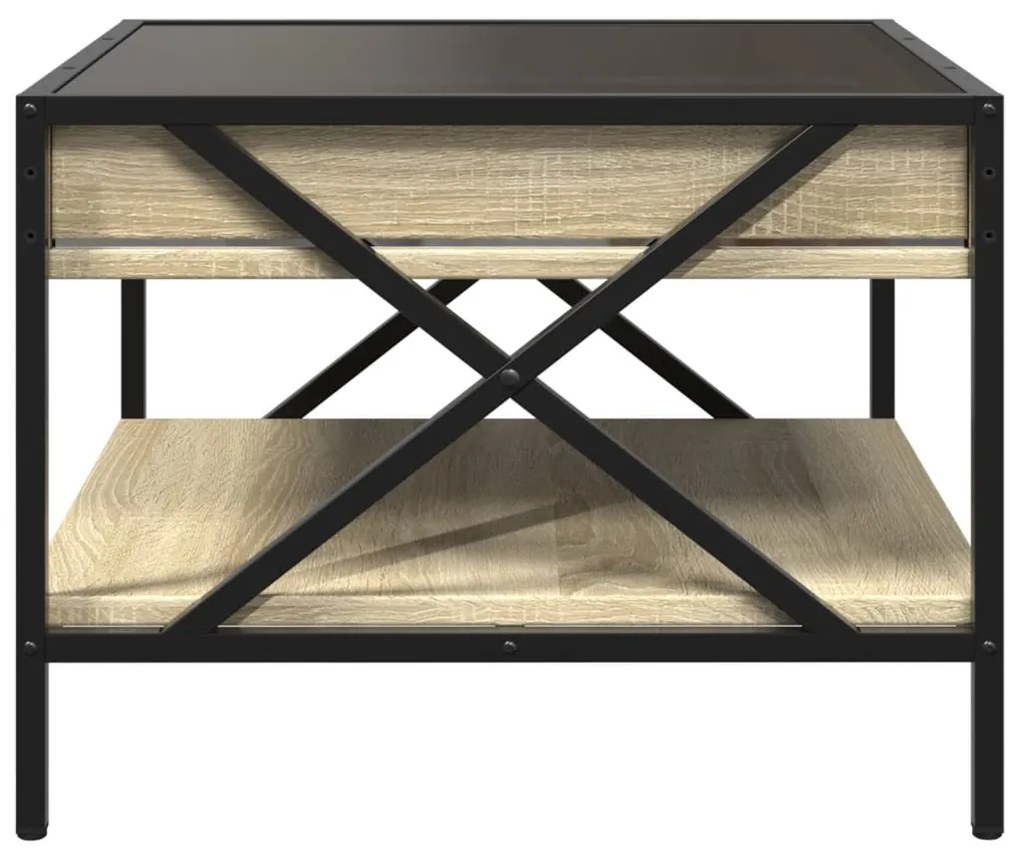 Mesa de centro luzes LED Infinity 50x50x38 cm carvalho sonoma