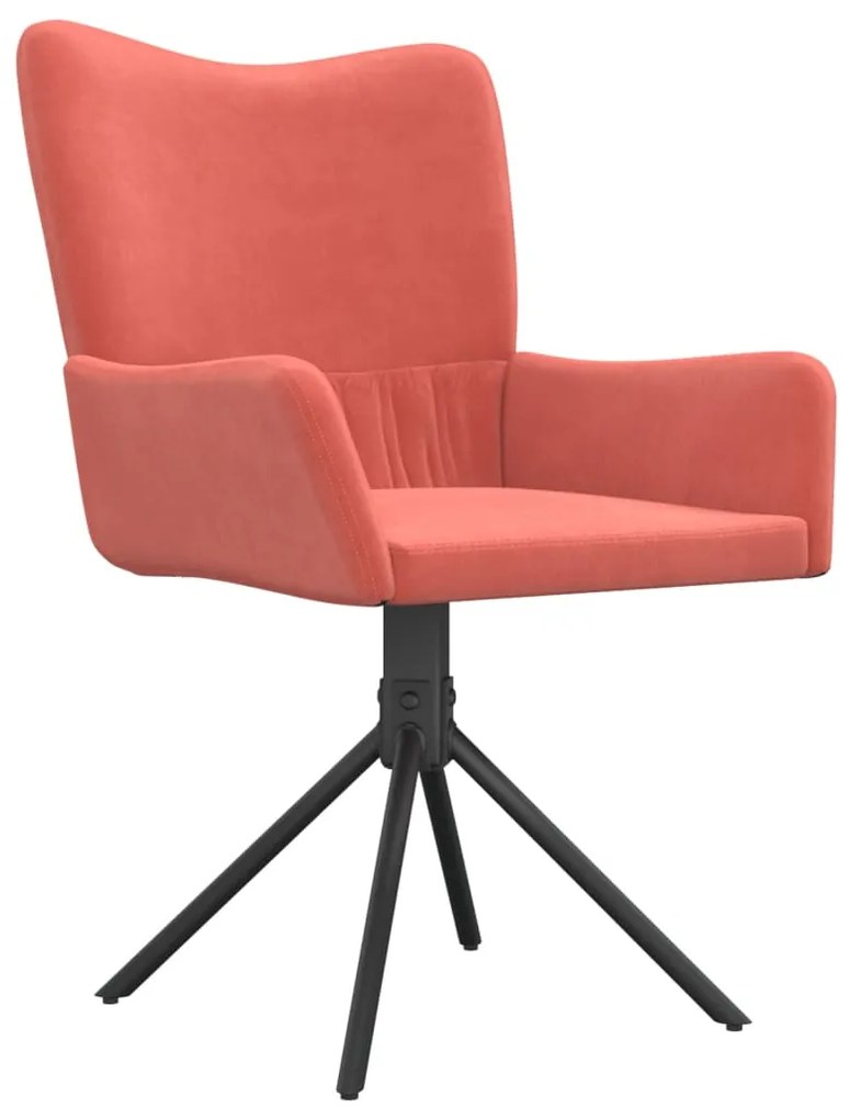 Cadeiras de jantar giratórias 2 pcs veludo rosa