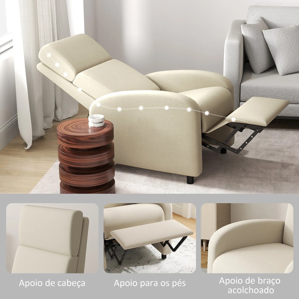 Poltrona Relax Reclinável até 160° Poltrona Reclinável Manual com Apoi