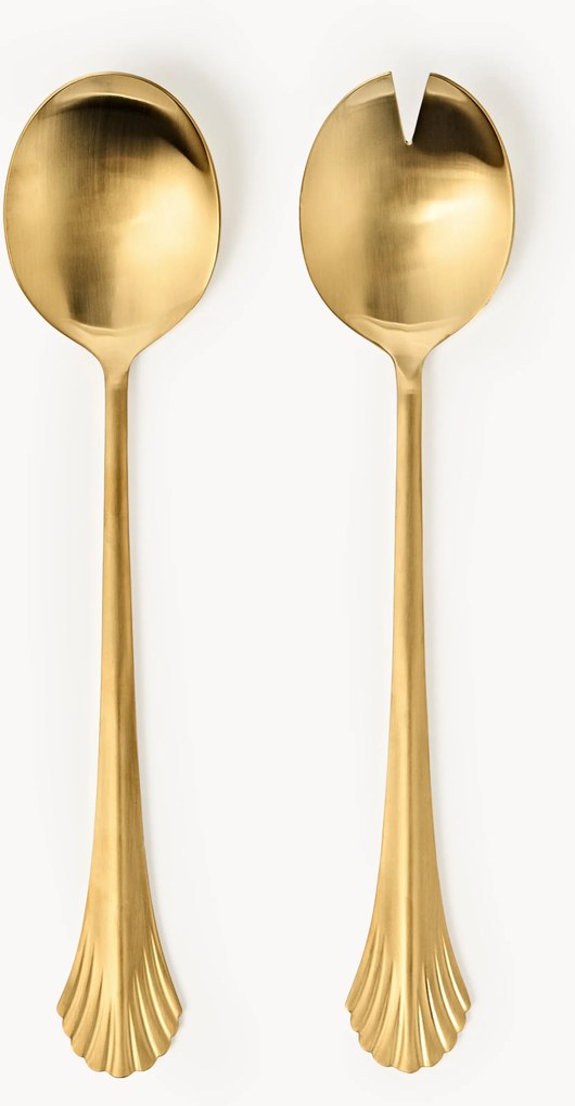 Talheres de salada em aço inoxidável escovado Ondine