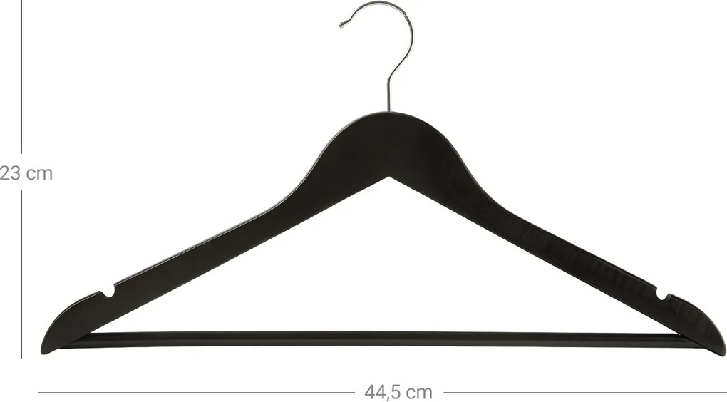 Cabides de madeira, conjunto de 50 preto