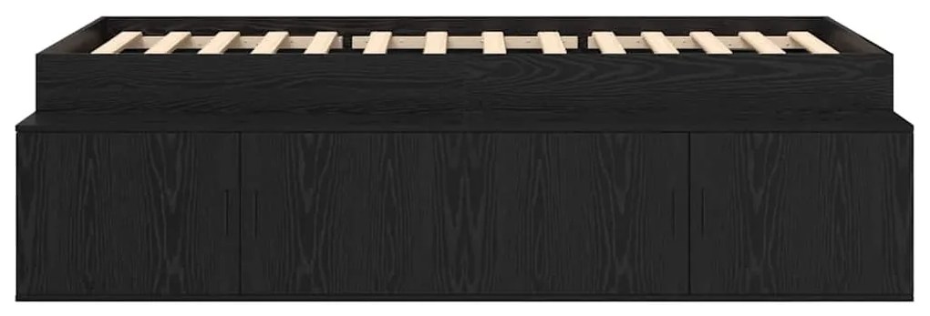 Estrutura de Cama de Carvalho Preto 90x200 cm