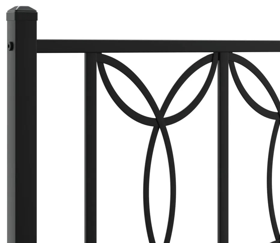 Estrutura de cama com cabeceira 135x190 cm metal preto