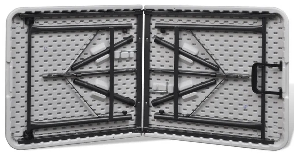Mesa de jardim dobrável 122 cm HDPE branco