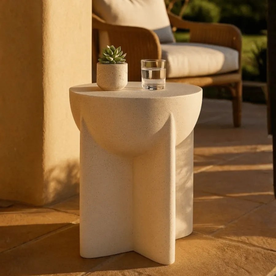 MESA DE APOIO Ø 33,5X48,5 CM CREME