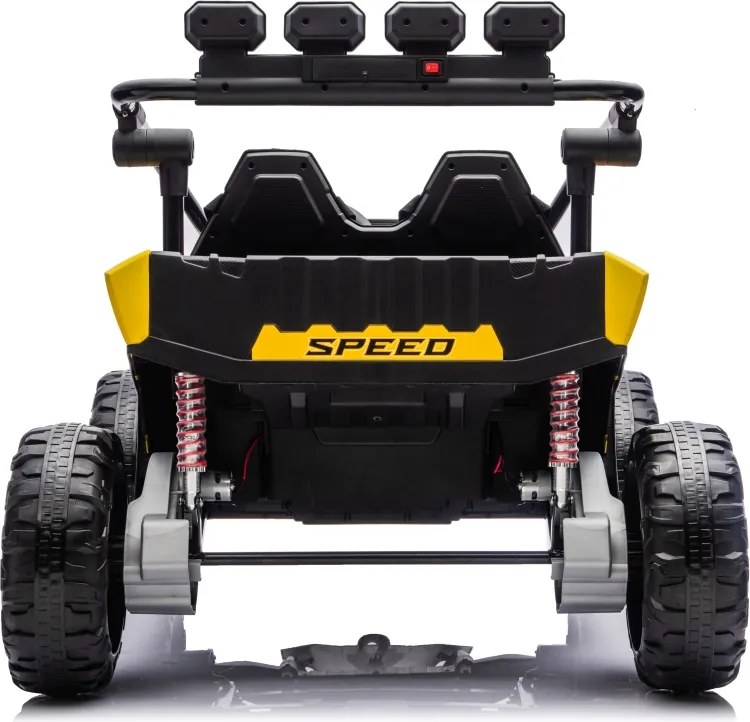 Buggy elétrico para Crianças 24V, 4x200W, 2 lugares TURBO 23, Rodas Espuma EVA, Assento Couro ecológico Amarelo