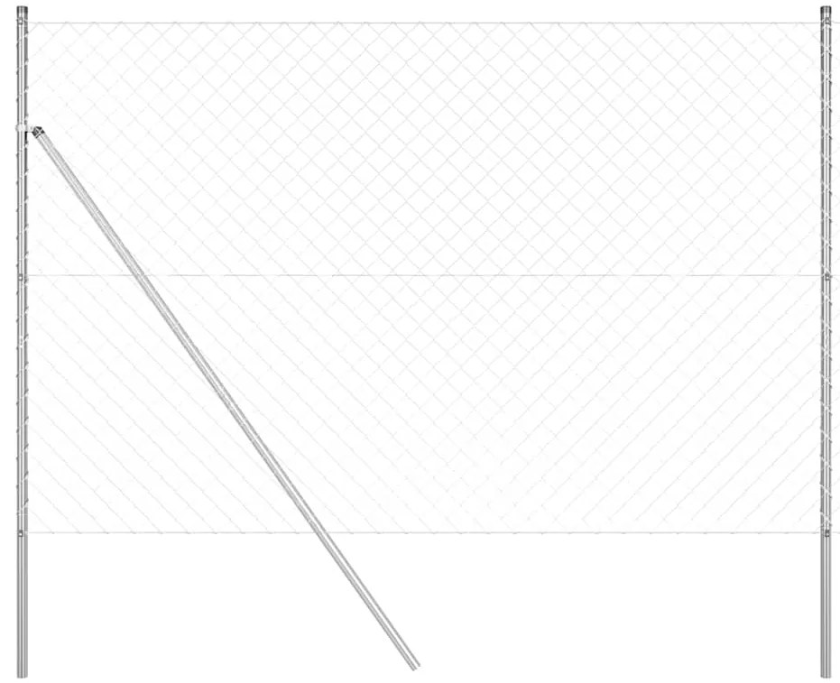 Conjunto de Postes de Cerca Prateado 1.5 x 10 m Aço Galvanizado