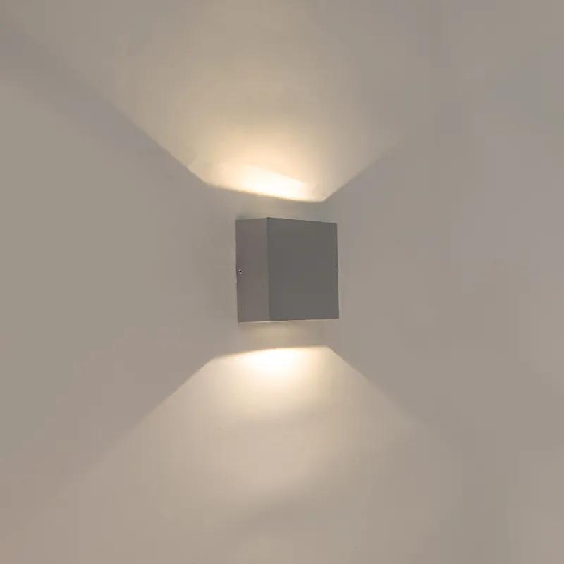 Luminária de parede cinza IP54 incl. LED - Squad Moderno