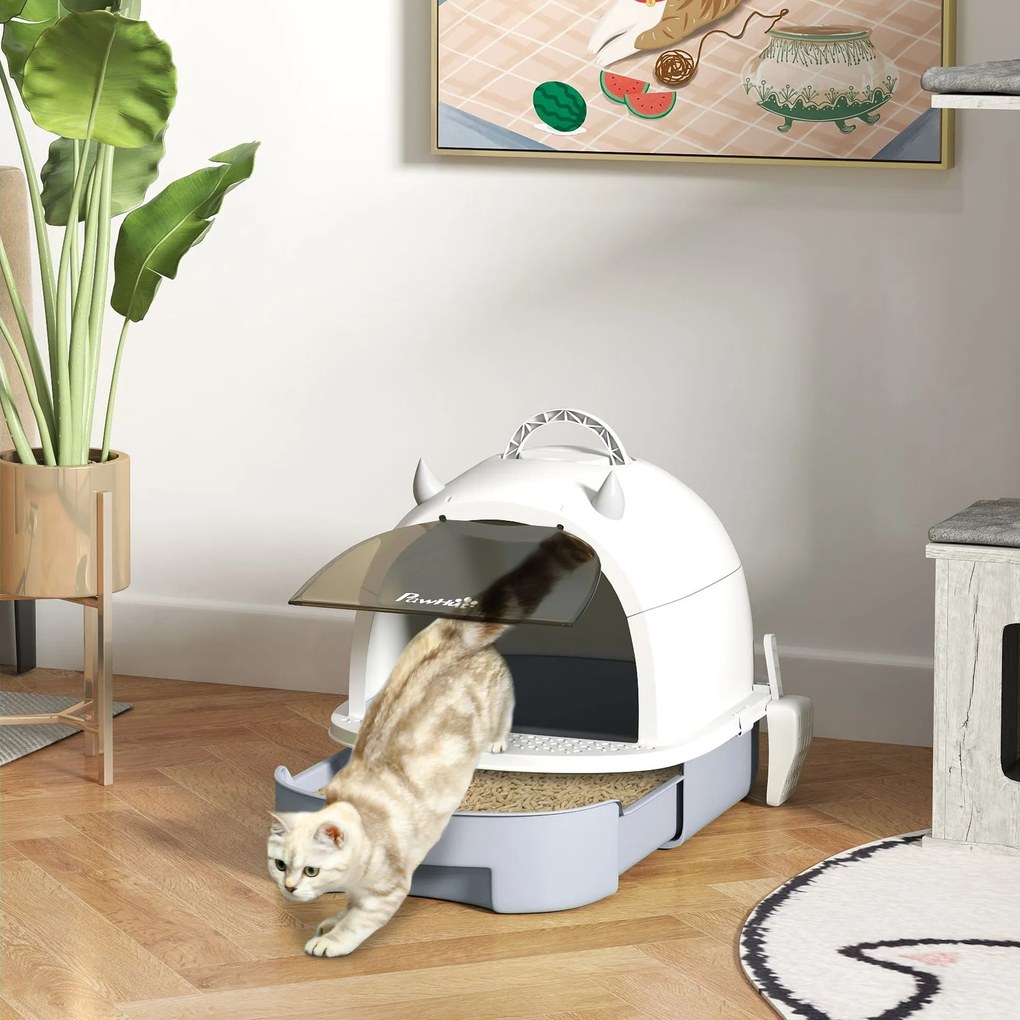 PawHut Caixa de Areia para Gatos Fechada Caixa de Areia para Gatos com