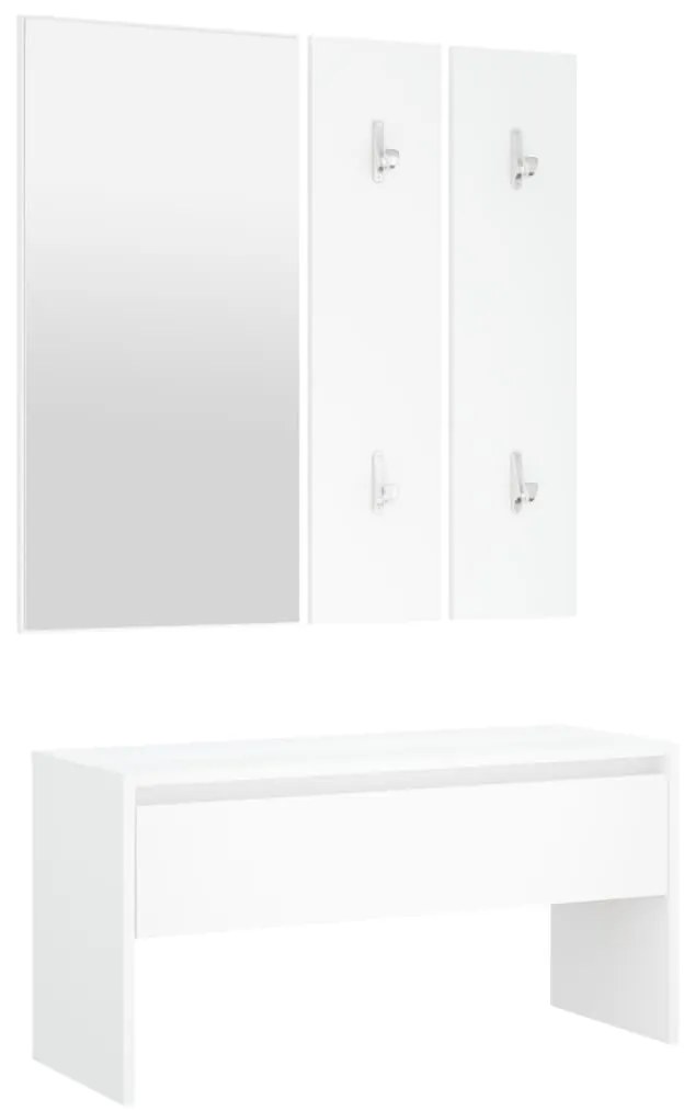 Conjunto de móveis de corredor derivados de madeira branco