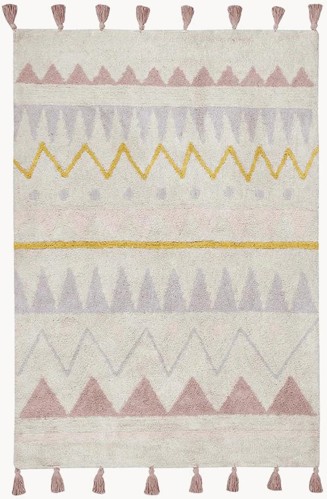 Tapete infantil lavável artesanal em algodão Azteca