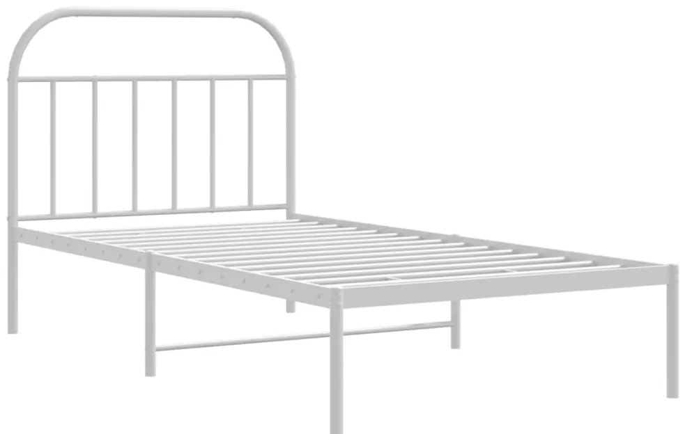 Estrutura de cama em metal com cabeceira 107x203 cm branco