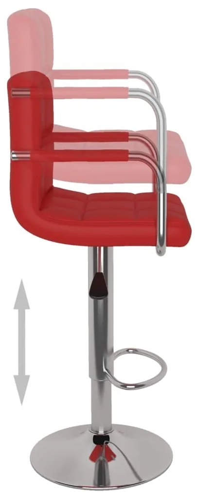 Bancos de bar 2 pcs couro artificial vermelho tinto