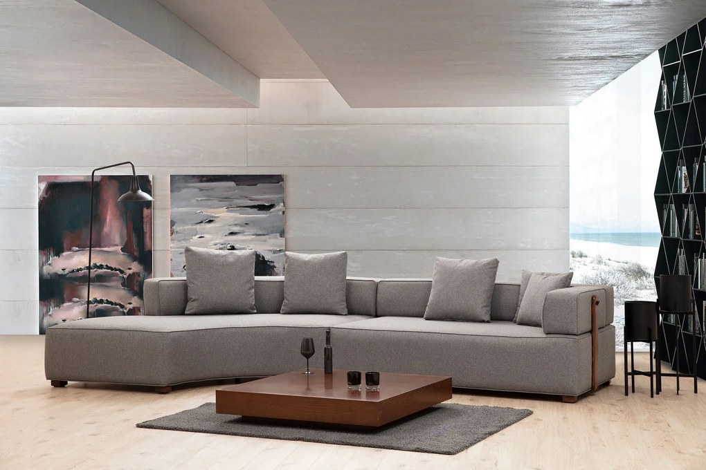 Sofá de Canto Gondol – Cinzento – 105 x 180 cm