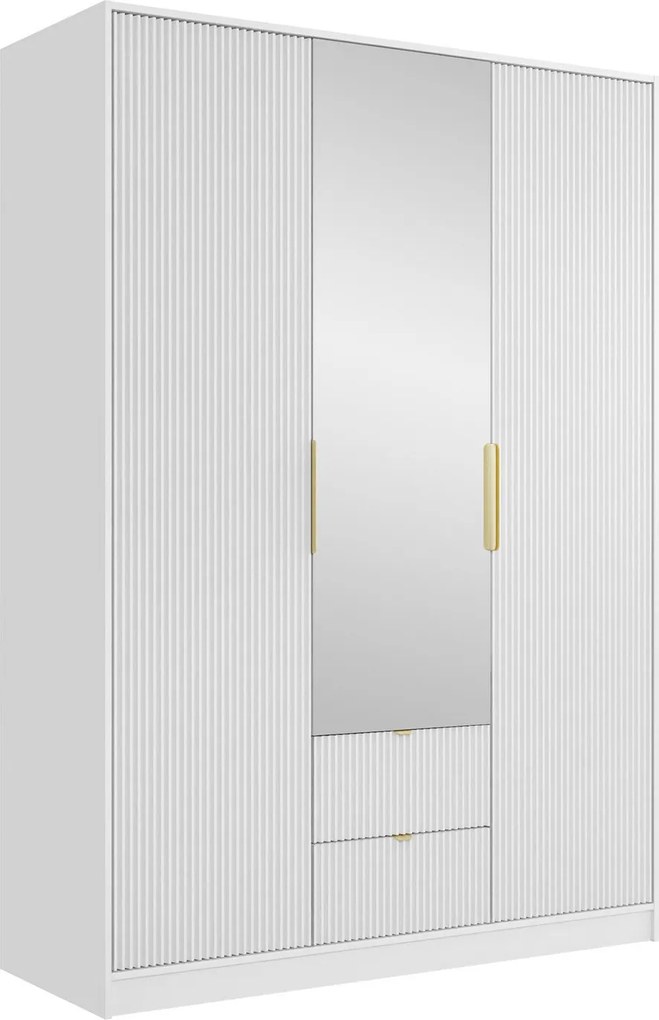 Roupeiro Comfivo Larmire 114, Branco, Dourado, 216x151x60cm, 143 kg, Portas para roupeiro: Com dobradiças