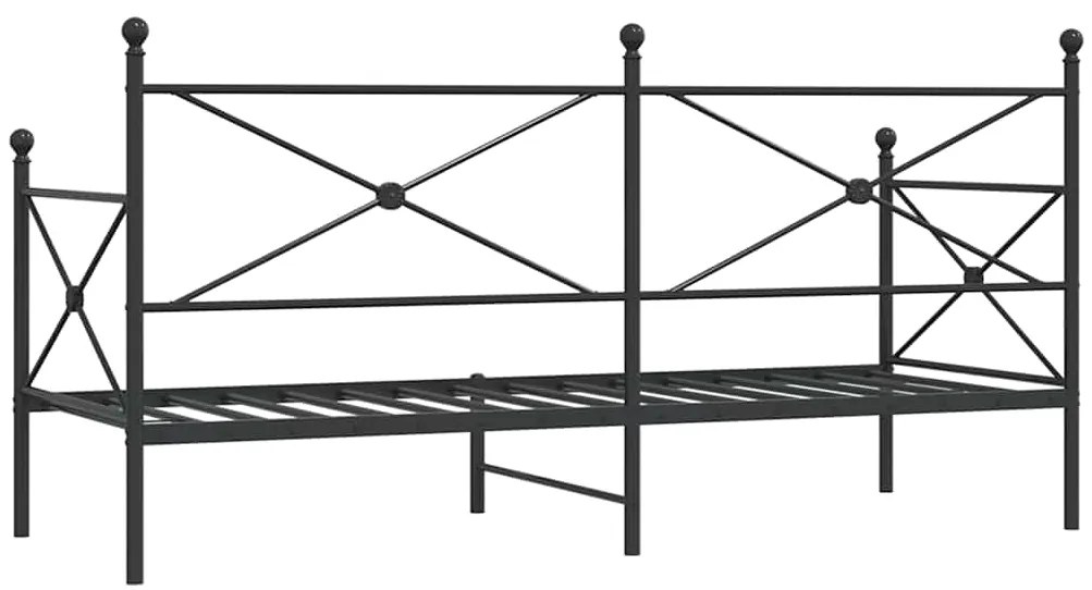 Cama de Dia sem Colchão 90x200 cm aço preto