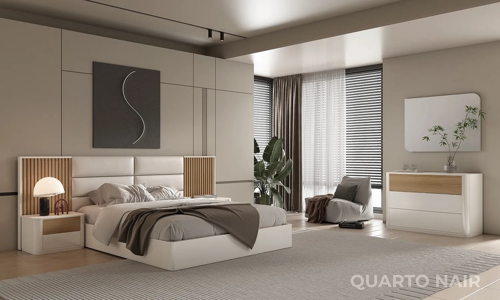 Cama Nair (Lacado I Personalizável) - 150x195cm, sem estrado