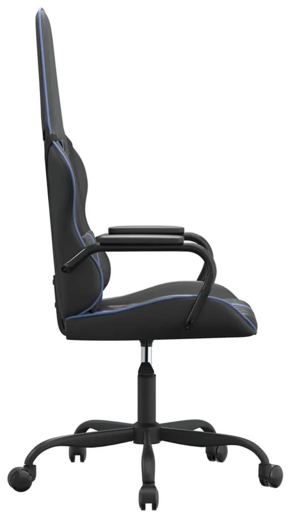 Cadeira gaming de massagens couro artificial azul e preto