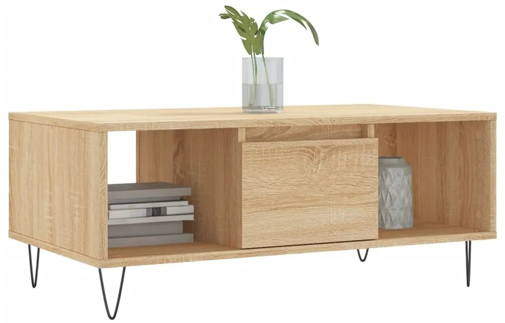 Mesa de centro 90x50x36,5 cm derivados madeira carvalho sonoma