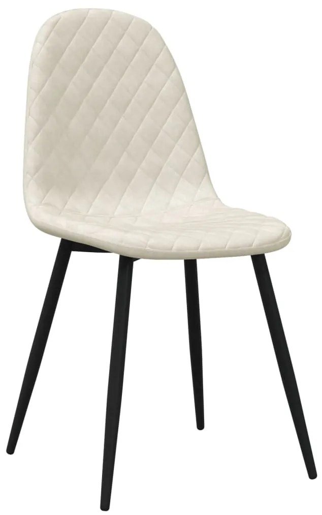 Cadeiras de jantar 4 pcs veludo branco nata