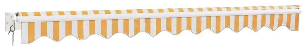 Toldo retrátil 3x2,5 m tecido e alumínio amarelo e branco