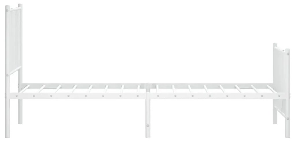 Estrutura de cama com cabeceira e pés 80x200 cm metal branco