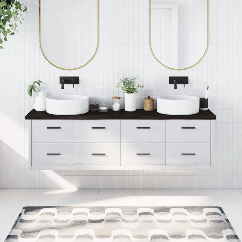 vidaXL Bancada p/ WC 180x40x(2-4)cm madeira tratada maciça castanho