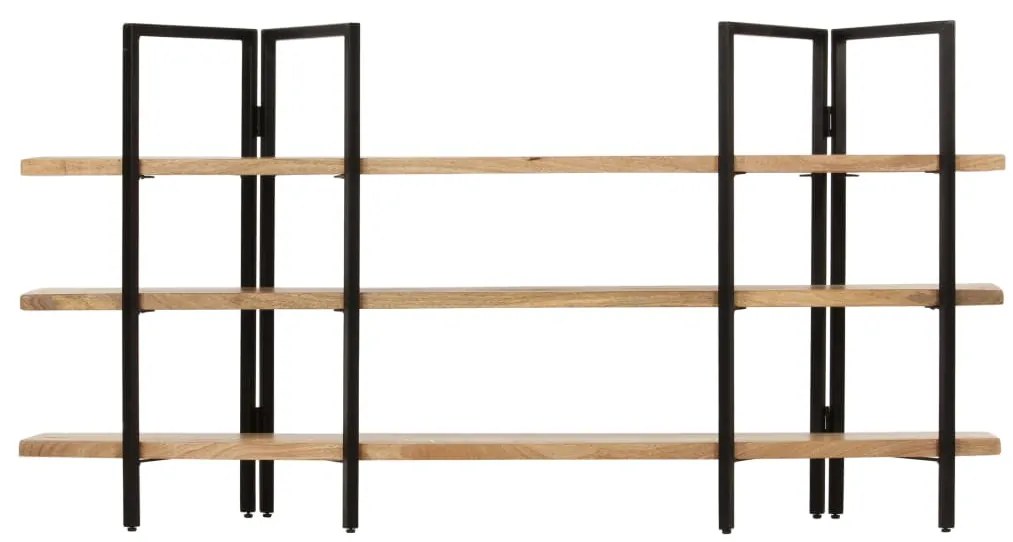 Estante com 3 prateleiras 160x31x80 cm madeira mangueira maciça