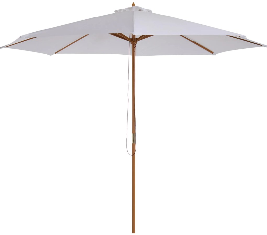 Chapéu de Sol de Jardim Ø300x250cm com Sistema de Polia Teto Ventilado