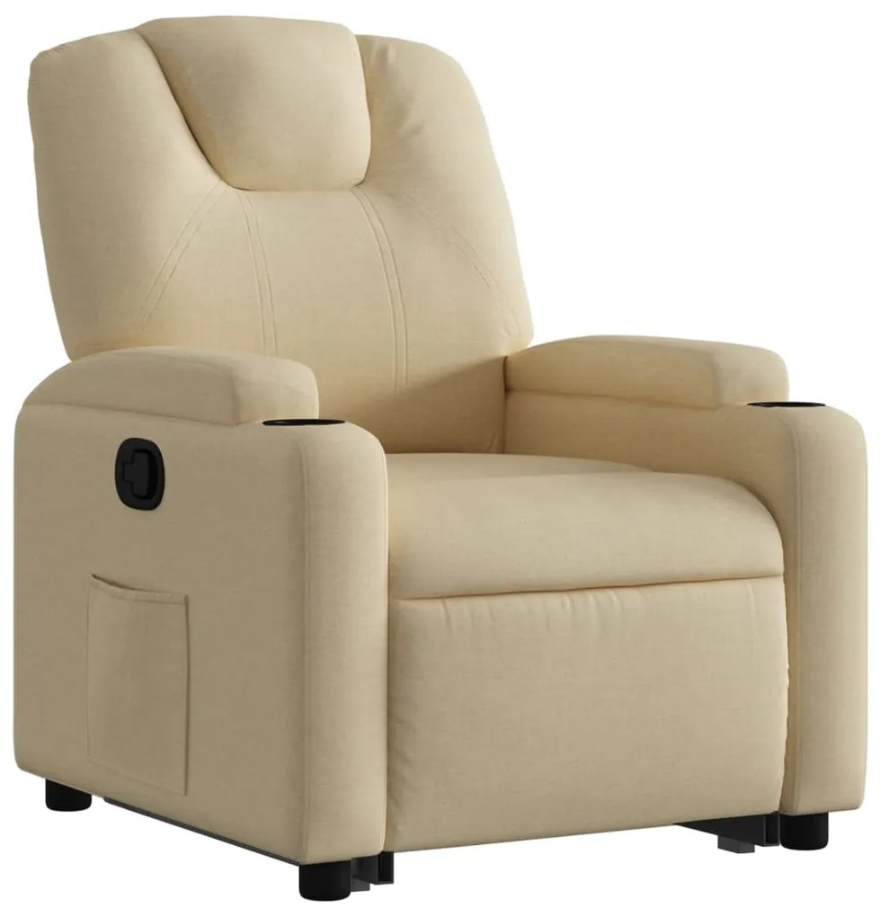 Poltrona reclinável elevatória tecido cor creme