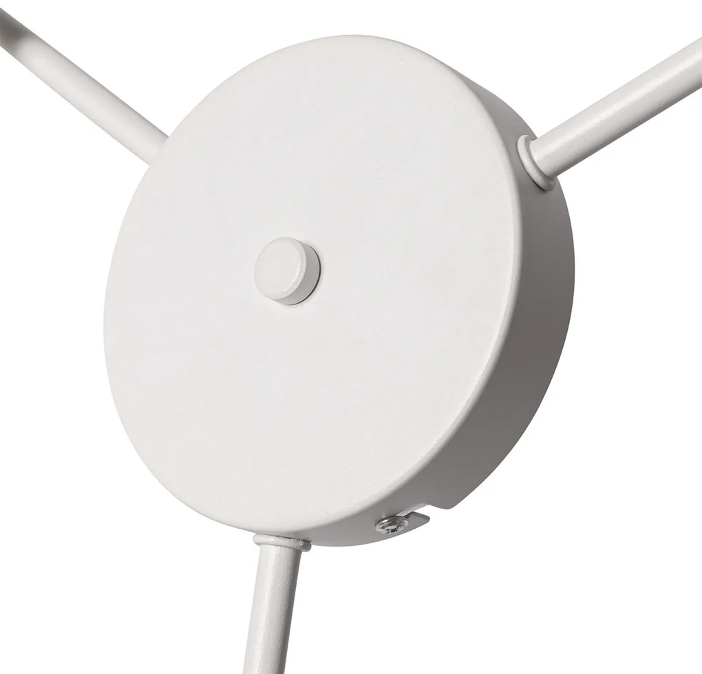 Candeeiro de teto branco, cinzento e castanho 3 luzes - Multidrum Moderno