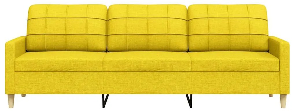 Sofá de 3 lugares 210 cm tecido amarelo-claro