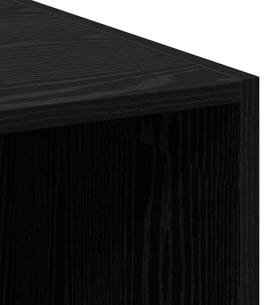 Highboard Preto Carvalho 30x42,5x185 cm Madeira de engenharia