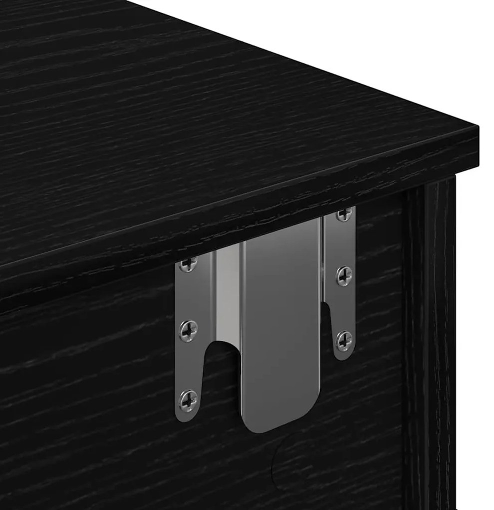 Prateleira parede c/ gavetas 60x28x15 cm deriv. madeira preto