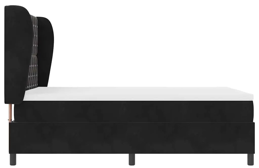 Cama Box com Colchão Preto 140x200 cm Veludo