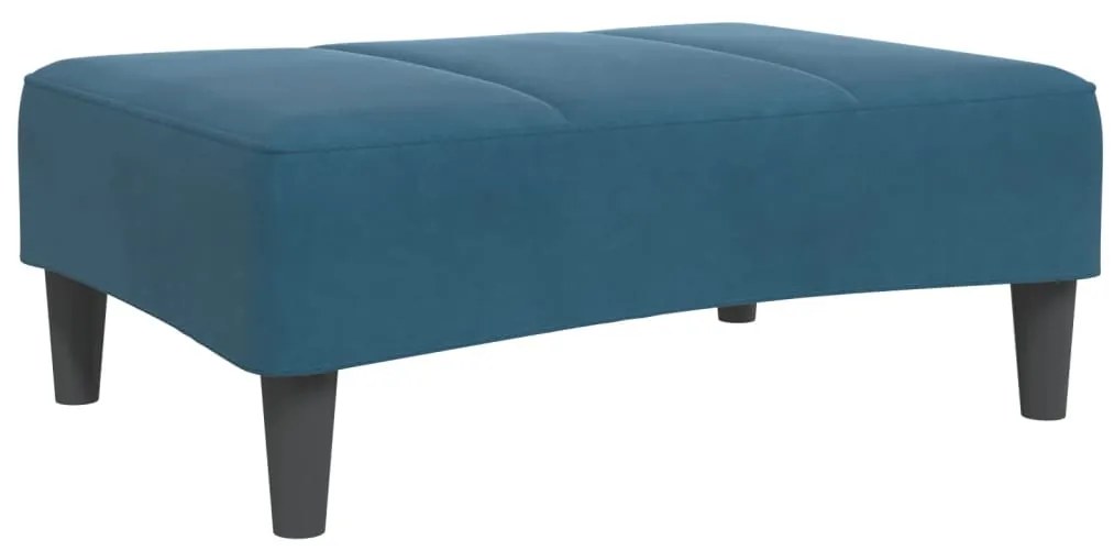 Sofá-cama 2 lugares c/ apoio de pés veludo azul