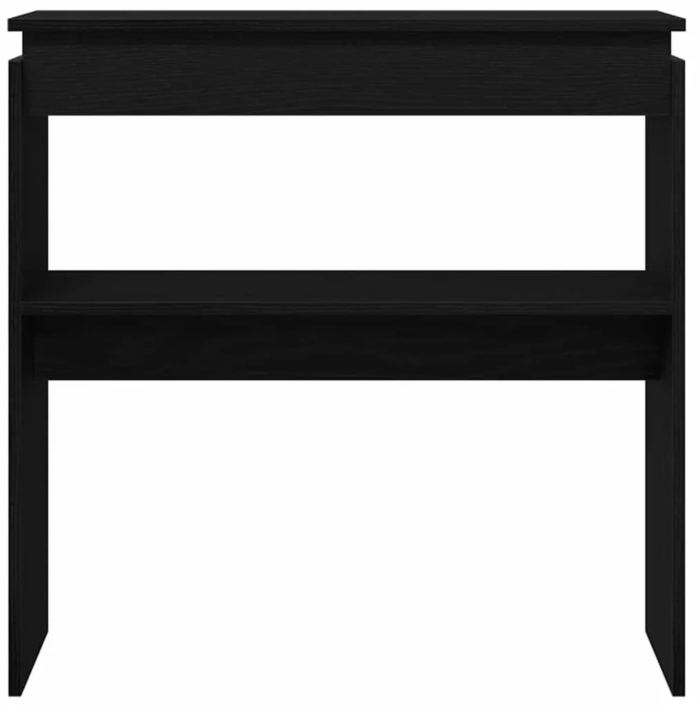 Mesa de Consola vidaXL Preta em Carvalho 80x30x80 cm em Madeira de Eng