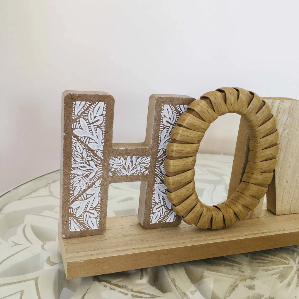 Placa Home | Wood Leefs | 30x5x10.5CM